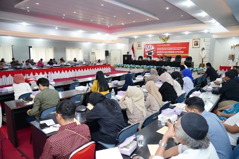 Pemprov Sulteng menyosialisasikan Whistle Blowing System (WBS) sebagai layanan pengaduan penyalahgunaan kewenangan dan tindak korupsi di Palu, Sabtu (31/8/2024). (ANTARA/HO-Humas Pemprov Sulteng)