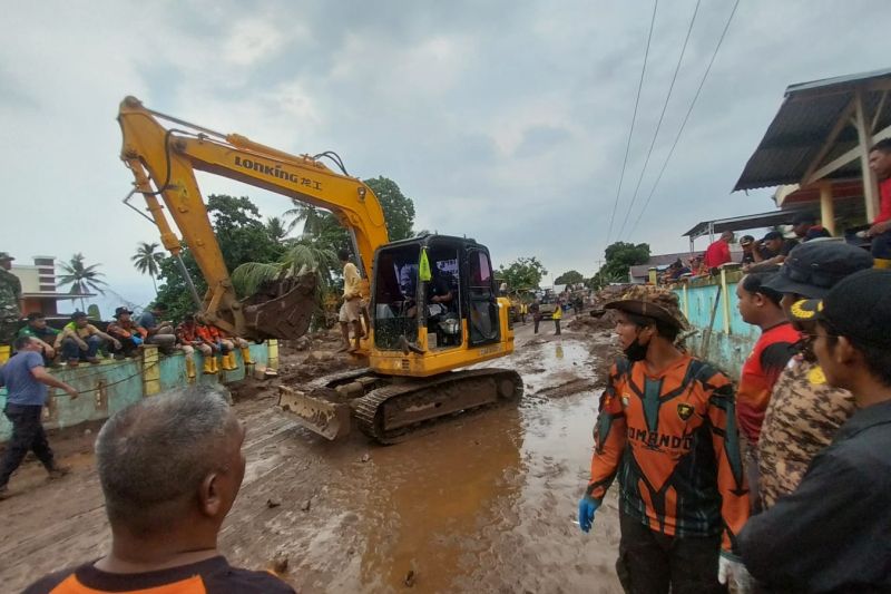 Kondisi Kelurahan Rua terdampak banjir bandang Ternate, Ahad (1/9/2024). (ANTARA/Abdul Fatah)