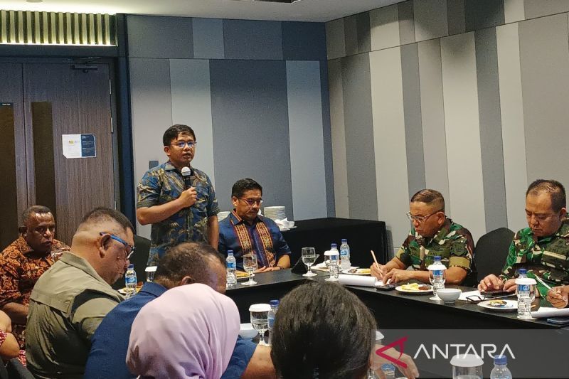 Ketua Divisi Teknis KPU RI Idham Holik saat menjadi narasumber pada diskusi pelaksanaan Pilkada 2024 di Sorong, Papua Barat Daya, Kamis (29/8/2024). ANTARA/Khaerul Izan.