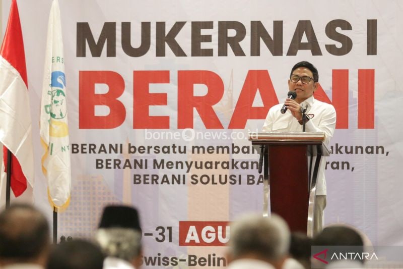 Ketua Umum PKB Muhaimin Iskandar saat menghadiri Mukernas Berani di kawasan Pademangan, Sabtu (31/7/2024). (ANTARA/HO-PKB)