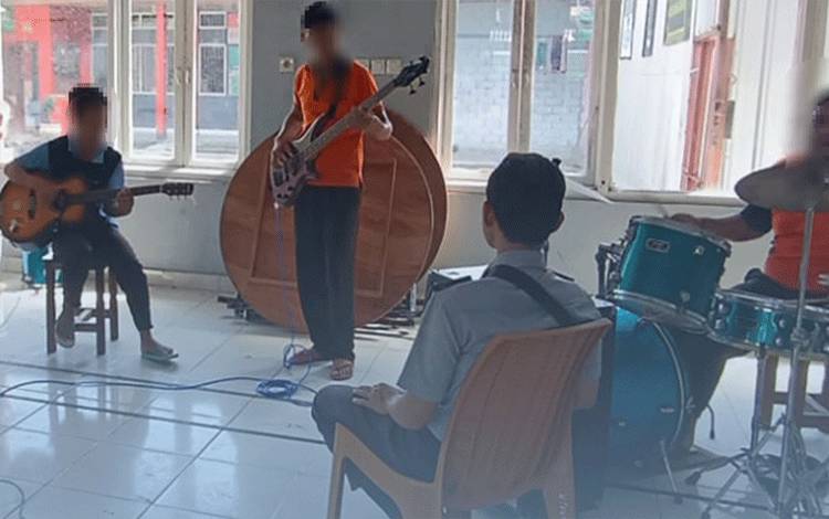 WBP Rutan Kapuas Antusias lkuti Latihan Band