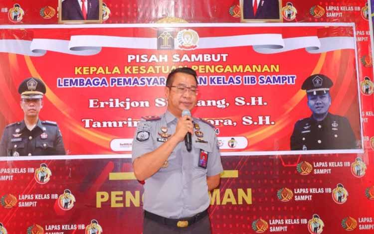 Kepala Lapas Kelas II B Sampit saat memberikan sambutan, Senin, 2 Agustus 2024. (FOTO: Lapas Sampit)