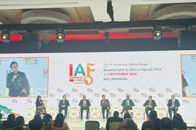 Menteri Kesehatan Republik Indonesia Budi Gunadi Sadikin (tengah) menjadi pembicara pada sesi Indonesia-Africa Forum ke-2 di Nusa Dua, Badung, Bali, Selasa (3/9/2024). ANTARA/Kuntum Riswan.