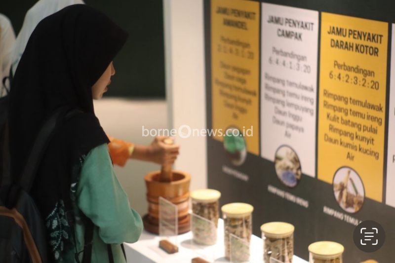 Salah satu pengunjung mengamati tumbuhan koleksi di Nature Exhibition Banua Botanical Garden Kebun Raya Banua, Banjarbaru, Kalimantan Selatan, Rabu (4/9/2024). (ANTARA/HO-Pemprov Kalsel)