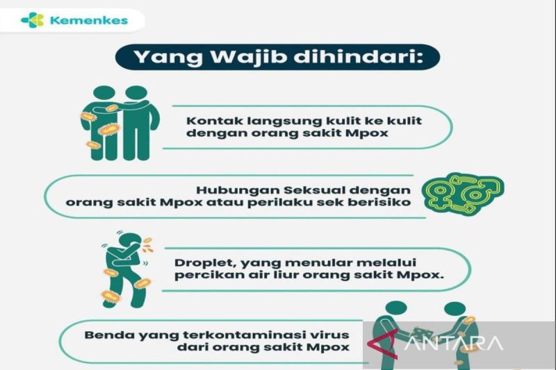 Pemkot Pekalongan memasang pamflet pencegahan penyakit Monkey Pox (MPOK). (ANTARA/Kutnadi)