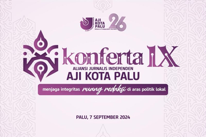 Flayer Konferkot ke IX Aliansi Jurnalis Independen (AJI) Kota Palu (ANTARA/HO-AJI Palu)