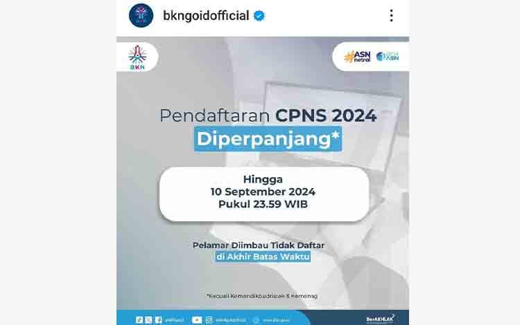 Pendaftaran CPNS Diperpanjang Sampai 10 September 2024