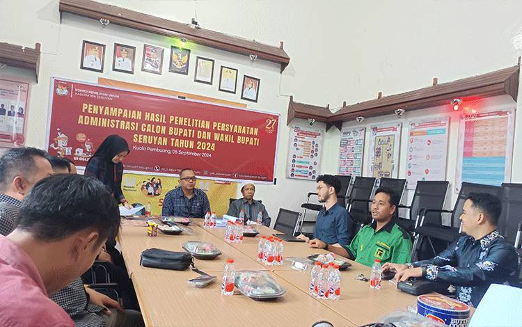 KPU Seruyan Sampaikan Hasil Penelitian Persyaratan Administrasi Calon kepada Parpol Pengusul