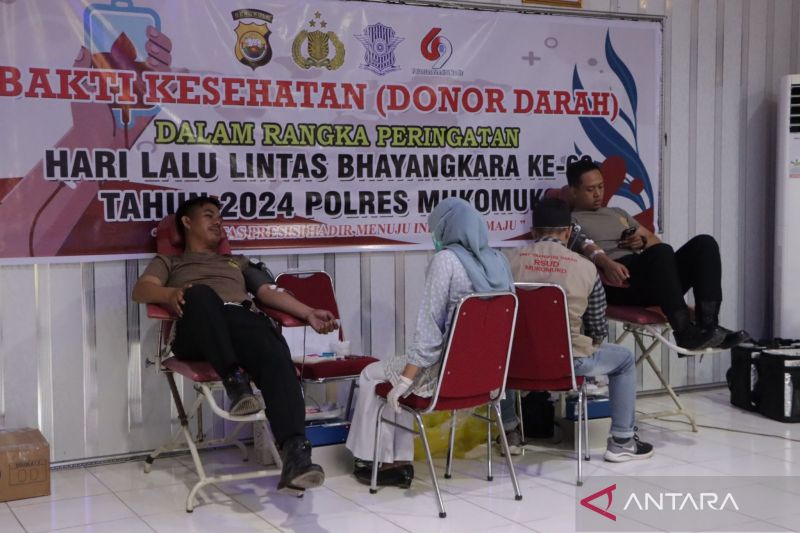 Polres Mukomuko Gelar Donor Darah, Rayakan Hari Lalu Lintas Bhayangkara ke-69