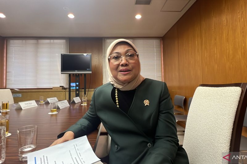 Menaker Ida Fauziyah di Japan Human Resources Forum 2024 di Tokyo, Kamis. (ANTARA/ Juwita Trisna Rahayu)