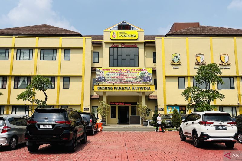 Mako Polresta Bogor Kota di Jalan Kapten Muslihat. ANTARA/Shabrina Zakaria.