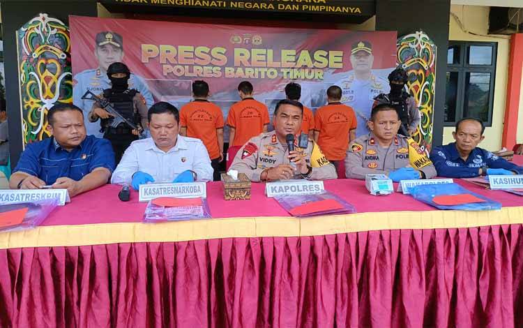 Polres Barito Timur Amankan 7 Tersangka Kasus Narkoba Sepanjang Juni-Agustus 2024