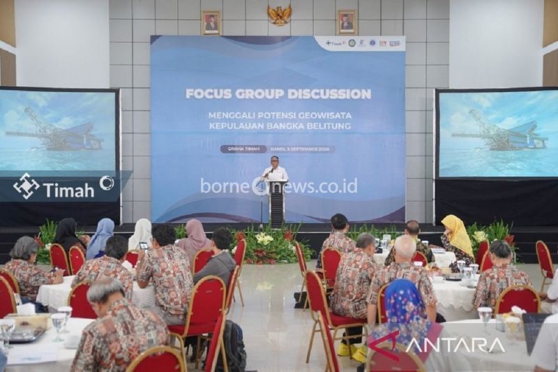 PT Timah Tbk bersama ITB FGD Menggali Potensi Geowisata Kepulauan Babel di Pangkalpinang, Kamis. (ANTARA/HO-Humas PT Timah Tbk)