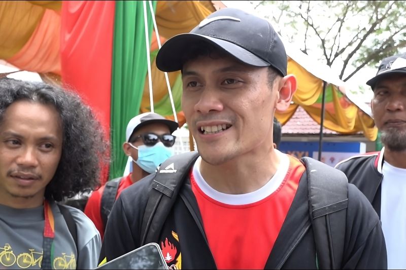 Atlet panjat tebing Veddriq Leonardo. (ANTARA/Zuhdiar Laeis)