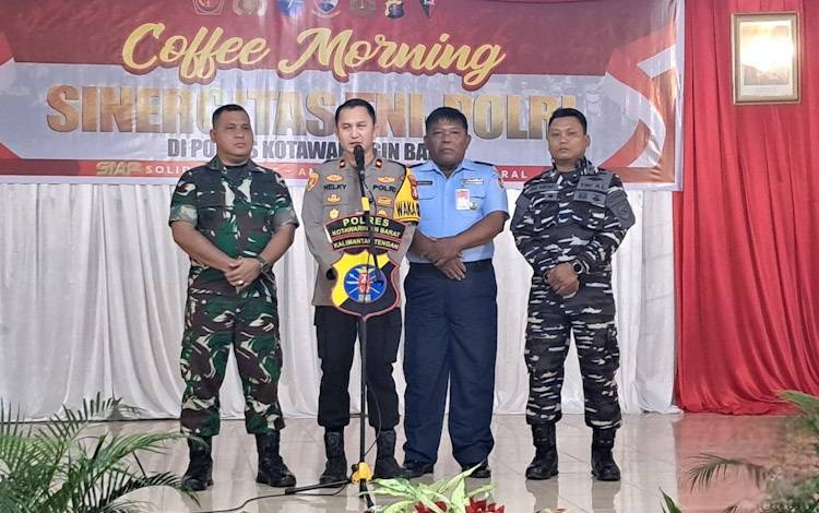 Coffee Morning Sinergitas TNI-Polri di Polres Kobar: Kompak Menghadapi Pilkada 2024