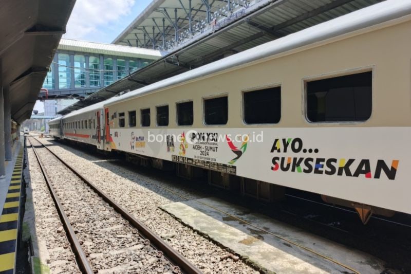 PT Kereta Api Indonesia (Persero) Divre I Sumatera Utara (Sumut) berkomitmen turut menyukseskan gelaran Pekan Olahraga Nasional (PON) XXI/2024 Aceh-Sumut dengan memberikan tiket harga spesial untuk Kereta Api Sribilah Utama relasi Medan-Rantauprapat pulang-pergi. ANTARA/HO