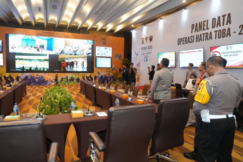 Suasana Command Center Polda Sumatera Utara di Medan. (ANTARA/HO-Bidang Humas Polda Sumatera Utara)