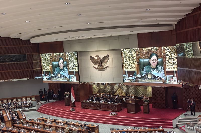 Rapat Paripurna khusus memperingati HUT Ke-79 DPR RI di Gedung Nusantara II, Kompleks Parlemen, Senayan, Jakarta, Kamis (29/8/2024). (ANTARA/Melalusa Susthira K.)