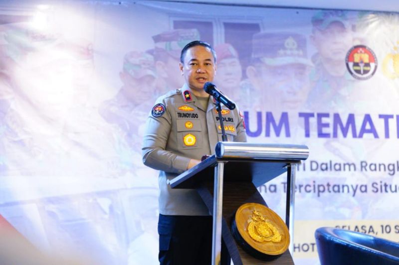 Head of the National Police's public information bureau, Brigadier General Trunoyudo Wisnu Andiko, in Jakarta on Tuesday (September 10, 2024). (ANTARA/Humas Polri)