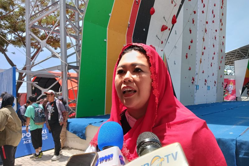 Ketua Umum Federasi Panjat Tebing Indonesia (FPTI) Yenny Wahid. (ANTARA/Zuhdiar Laeis)