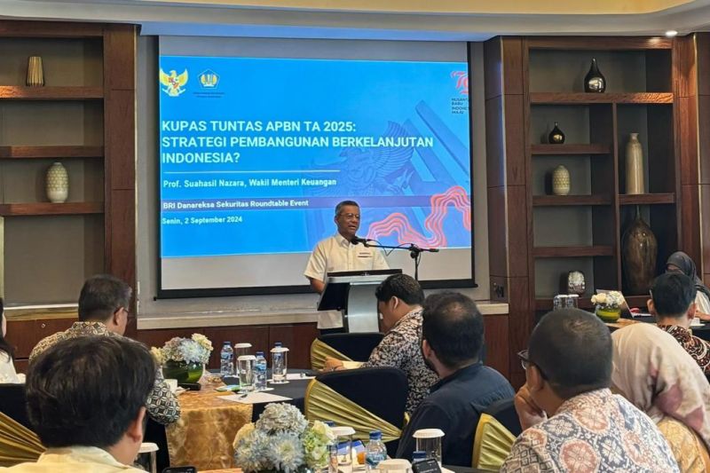 Investor gathering bertajuk BRIDS Roundtable dengan tema Kupas Tuntas APBN 2025: Strategi Pembangunan Berkelanjutan Indonesia. ANTARA/HO-BRI Danareksa Sekuritas