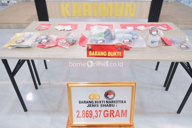 Polres Karimun Sita 2,8 Kilogram Sabu, Amankan 10 Tersangka