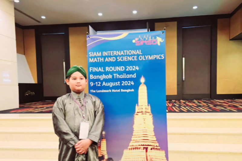 Siswa SD Alkautsar Temanggung Anantacetta Reugra Abiraya. (ANTARA/HO-Anantacetta Reugra Abiraya)