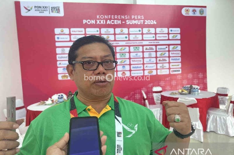 Ketua Panitia Pelaksana Cabang Olahraga Taekwondo Muhammad Rifai diwawancara terkait persiapan pertandingan taekwondo pada PON XXI/2024 di Deli Serdang, Sumatera Utara, Kamis (12/9/2024). ANTARA/Harianto