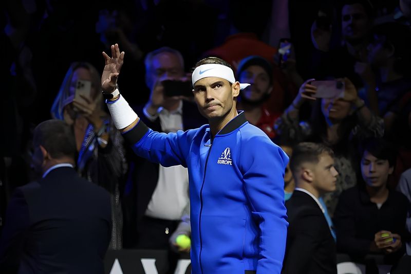 Rafael Nadal saat beraksi di Laver Cup 2023. (ANTARA/x.com/LaverCup)