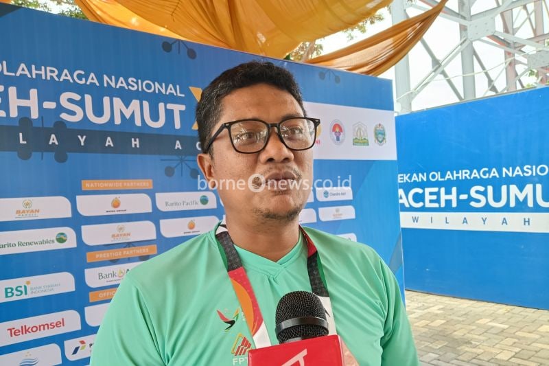 Presiden Juri Cabang Olahraga Panjat Tebing PON XXI Aceh-Sumut Anugrah Agung Karokaro. (ANTARA/Zuhdiar Laeis)