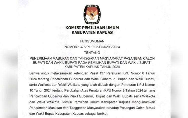 Ini Cara Masyarakat Berikan Masukan dan Tanggapan untuk Paslon Pilkada Kapuas