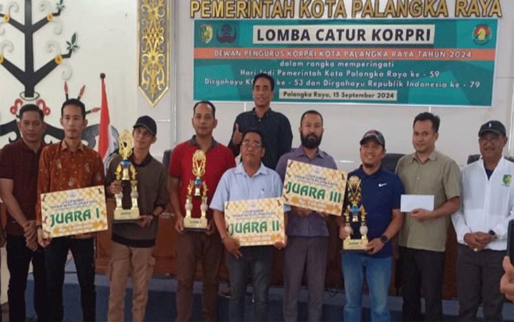 Lomba Catur KORPRI Palangka Raya Berakhir Meriah, ini Deretan Pemenangnya