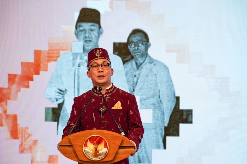 Duta Besar RI untuk Bulgaria, Albania dan Makedonia Utara, Iwan Bogananta saat Resepsi Diplomatik 68 tahun hubungan diplomatik RI-Bulgaria di History Museum Bulgaria, Sabtu (15/9/2024). ANTARA/HO-KBRI Sofia.