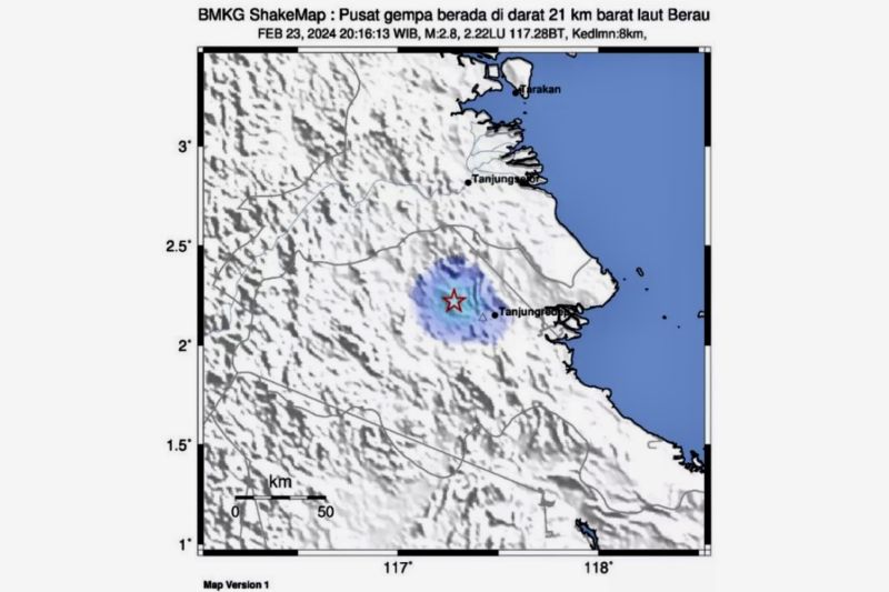 Gempa Magnitudo 5,6 Guncang Berau Kaltim, Warga Diminta Waspada