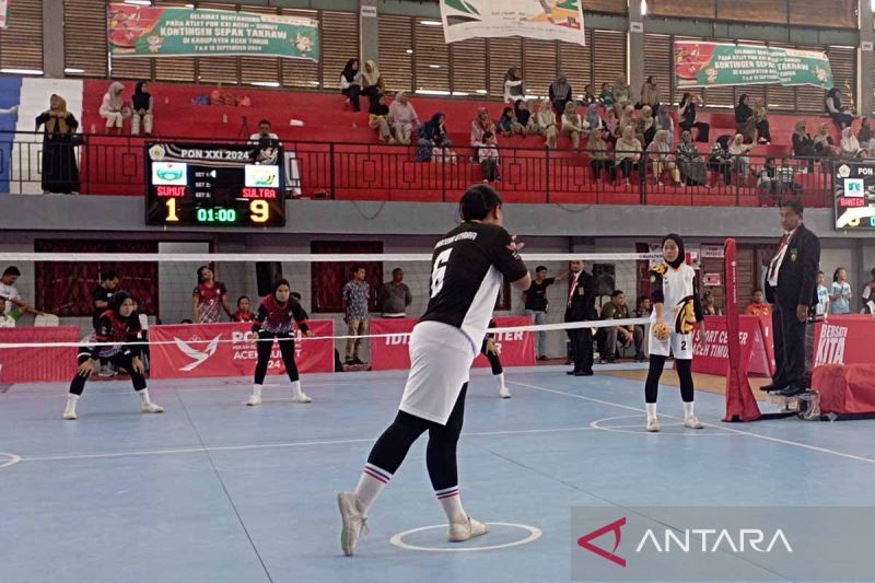 Tim Putri Sultra dan Jateng Melaju ke Perempat Final Sepak Takraw PON XXI