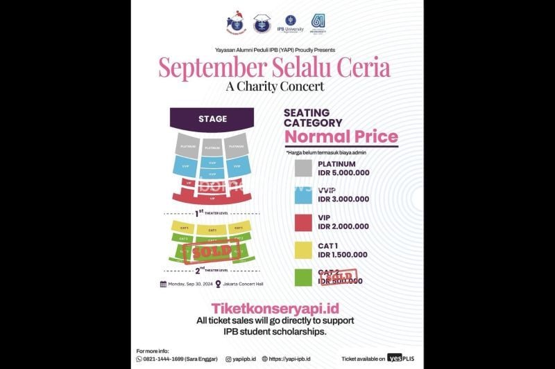 Konser September Selalu Ceria, Donasi Beasiswa Mahasiswa IPB