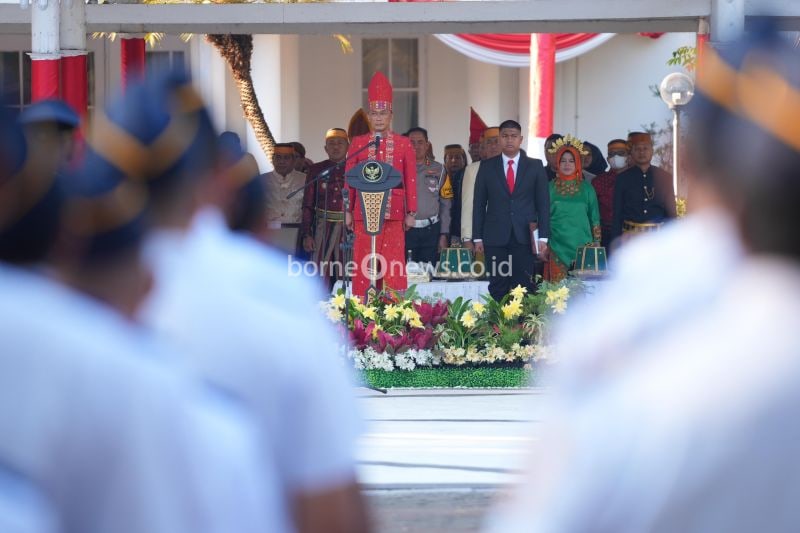Pj Gubernur Sulsel Zudan Arif memimpin upacara peringatan Harhubnas di Makassar, Rabu,(18/9/2024).ANTARA/HO-Humas Pemprov Sulsel