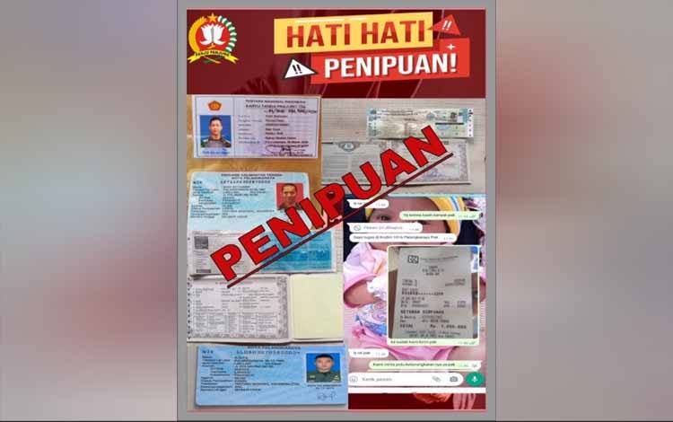 Penipuan Jual Motor dan Mobil Mengatasnamakan Anggota Kodim 1016 Palangka Raya