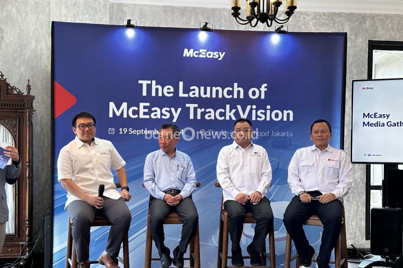 Peluncuran TrackVision dari McEasy di The Neighborhood, Jakarta, Kamis (19/9/2024). (ANTARA/Pamela Sakina)