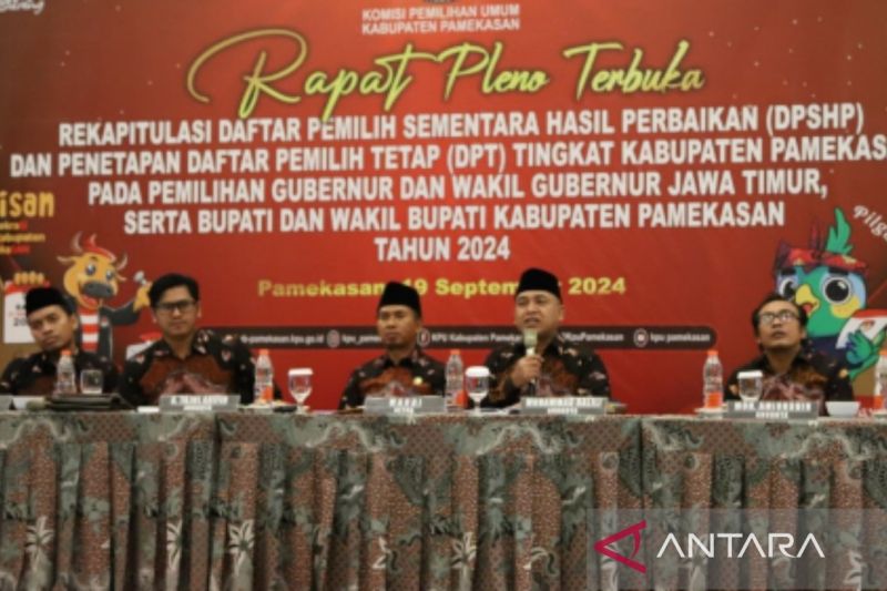 Rapat Pleno terbuka tentang penetapan DPT Pilkada serentak 2024 oleh KPU Pamekasan di Pamekasan, Jawa Timur, Kamis (19/9/2024). ANTARA/HO-KPU Pamekasan