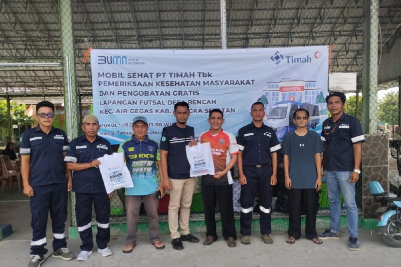 Mobil Sehat PT Timah Tbk melayani kesehatan Warga Desa Bencah di Kabupaten Bangka Selatan. ANTARA/HO-Humas PT Timah