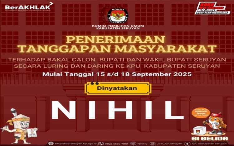 Nihil Tanggapan Masyarakat Terhadap Calon Bupati dan Wakil Bupati Seruyan di Pilkada 2024