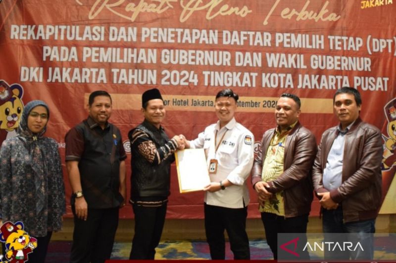 KPU Jakarta Pusat Tetapkan DPT Pilkada DKI 2024 Sebanyak 813.721 Pemilih