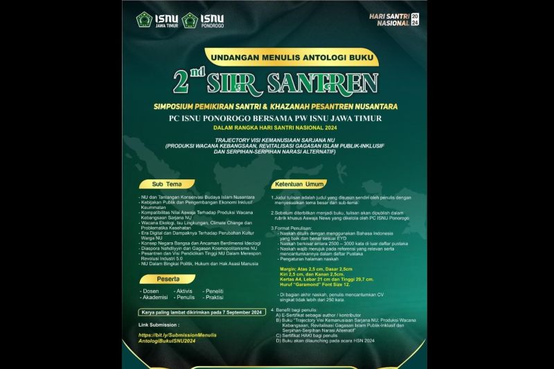 Simposium Pemikiran Santri di Ponorogo Siap Digelar, 107 Artikel Jurnal Diterima