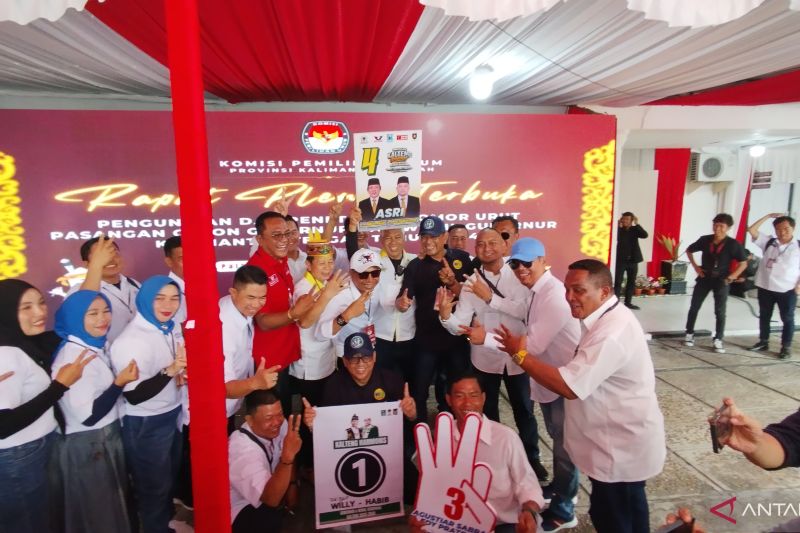 KPU Kalteng Tetapkan Nomor Urut Paslon Pilgub 2024, Siapkan Deklarasi Damai