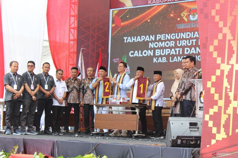 KPU Lampung Selatan Gelar Pengundian Nomor Urut Pasangan Calon