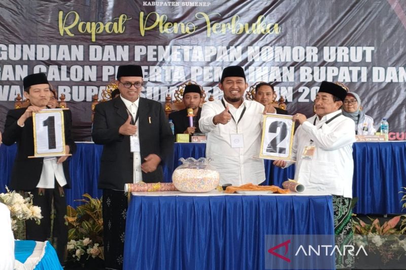 KPU Sumenep Resmi Tetapkan Nomor Urut Pasangan Calon Pilbup
