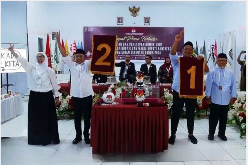 KPU Bantaeng Tetapkan Nomor Urut Paslon Pilkada 2024 Selanjutnya Kampanye