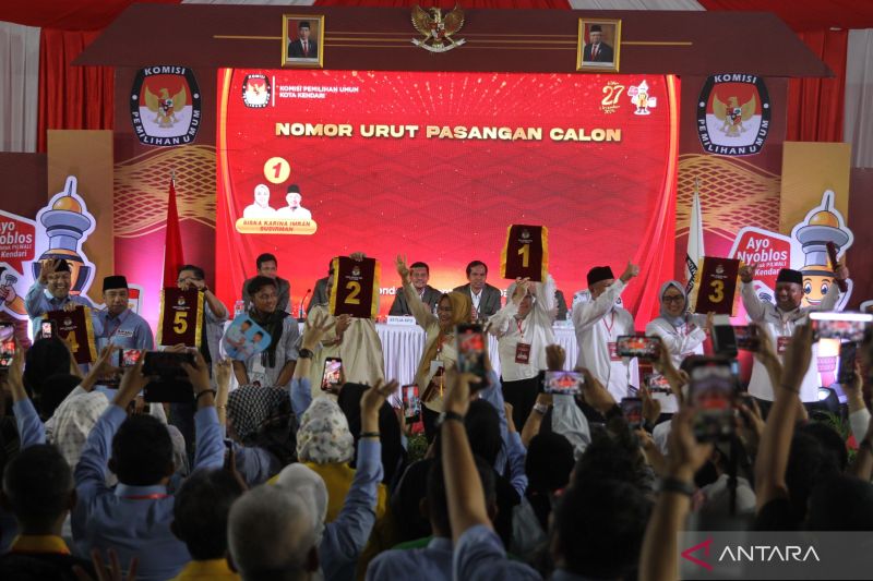 KPU Kendari Tetapkan Nomor Urut Lima Pasangan Calon Pilkada 2024