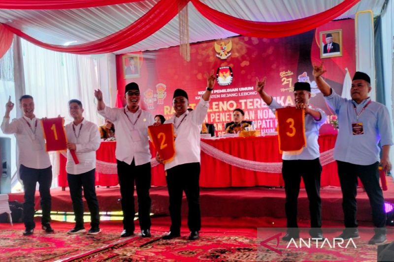 Pengundian Nomor Urut Tiga Paslon Pilkada Rejang Lebong 2024